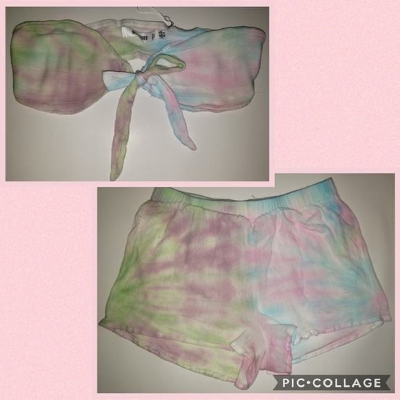 Tie dyed bandeau top and short set - Picture 3 of 7